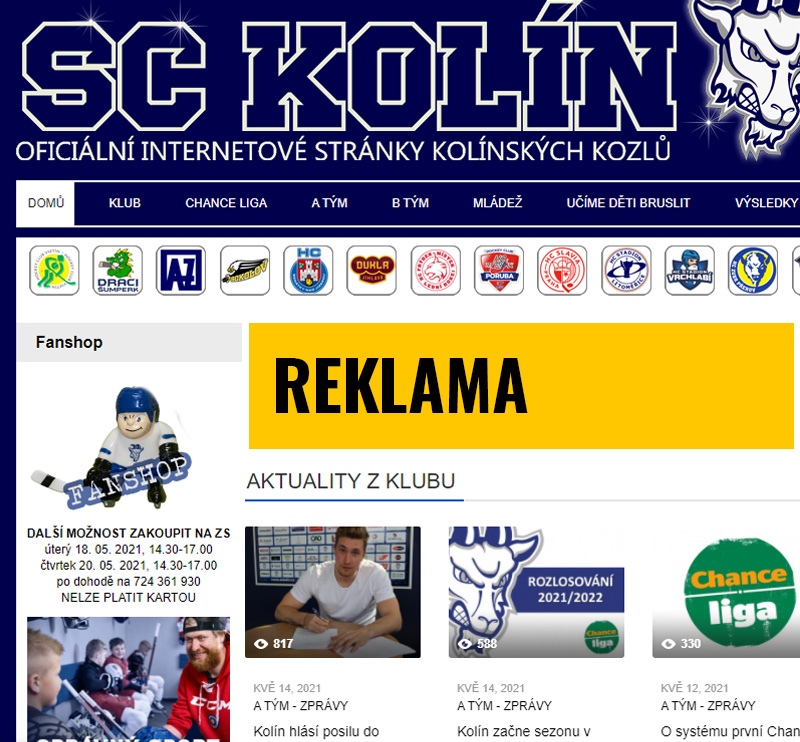 Banner na webu SC Kolín